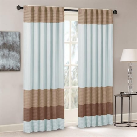 Madison Park Tradewinds Polyoni Pintuck Window Curtain, Blue MP40-2223